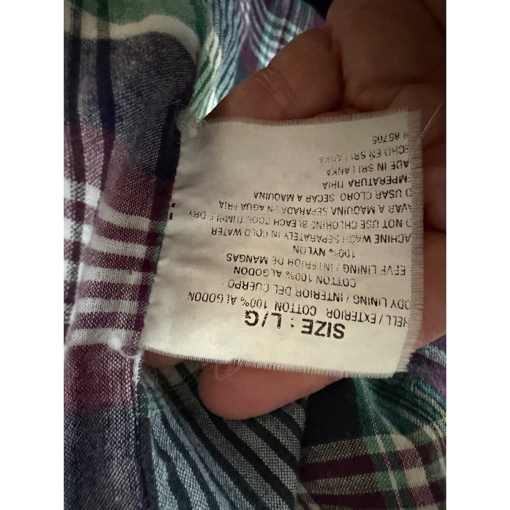 VTG Lifes Adventures Corduroy Chore Coat L Maroon Cotton Barn Country Western - Picture 12 of 13